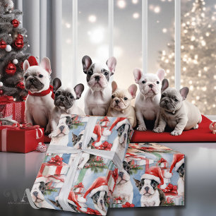 Papier Cadeau Père Noël Paws Christmas Wrap Frenchie Edition
