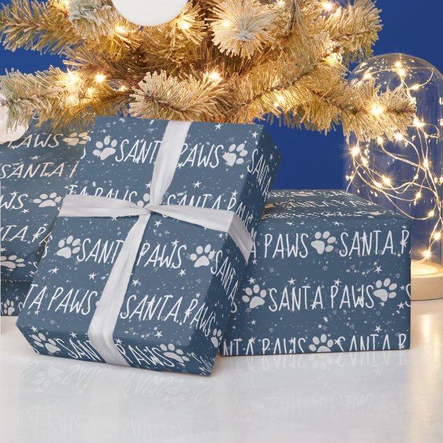 Papier Cadeau Père Noël Paws - Empreintes de Noël (Vacances)