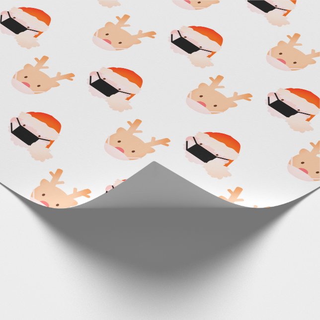 Papier Cadeau Père Noël Reindeer avec masque blanc (Coin)