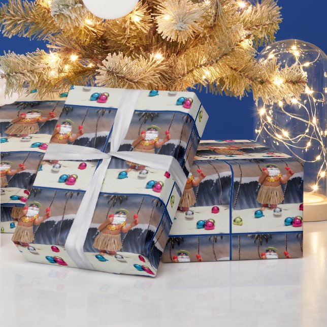 Papier Cadeau Père Noël Rockin' Beach Party - Noël (Vacances)
