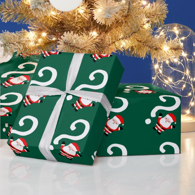 Papier Cadeau Père Noël secret point d'interrogation Noël  (Vacances)
