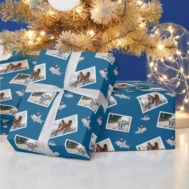 Papier Cadeau père Noël Shark Photo Papier d'enveloppement de No (Vacances)