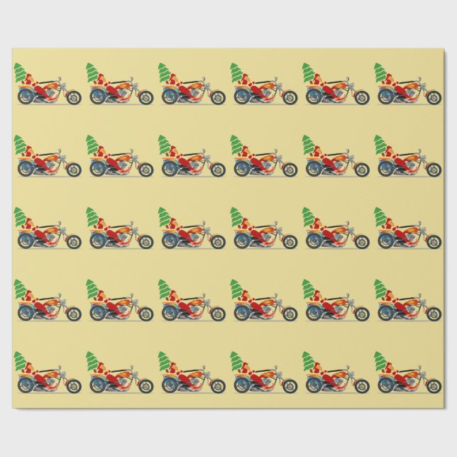 Papier Cadeau Père Noël sur un papier d'emballage de moto (Couture)