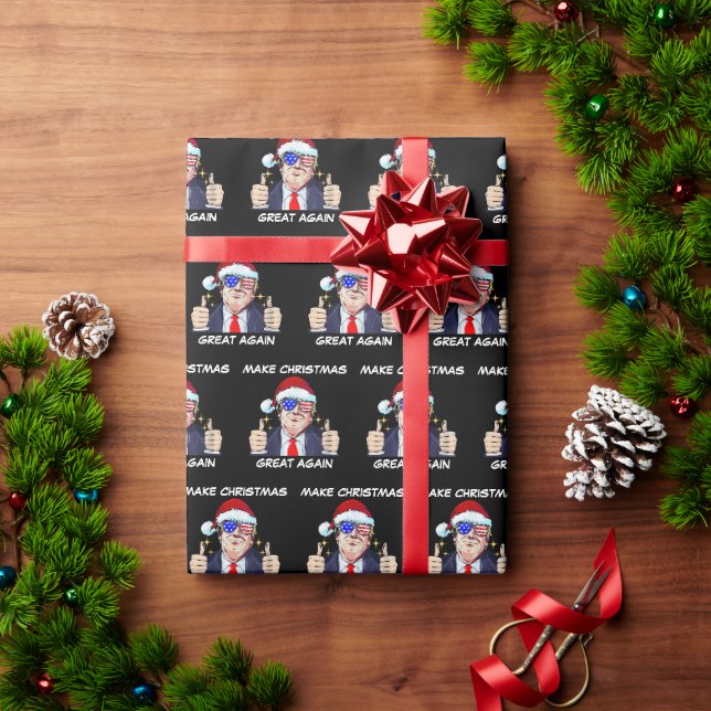Papier Cadeau Père Noël Trump redonne sa grandeur à Noël (Cadeau de vacances)