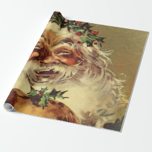 Papier Cadeau père Noël vintage
