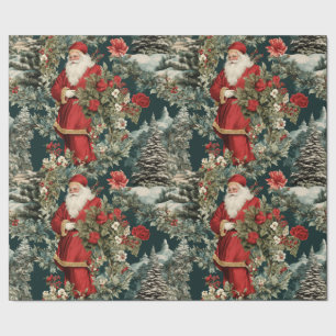 Papier Cadeau Père Noël Winter Garden