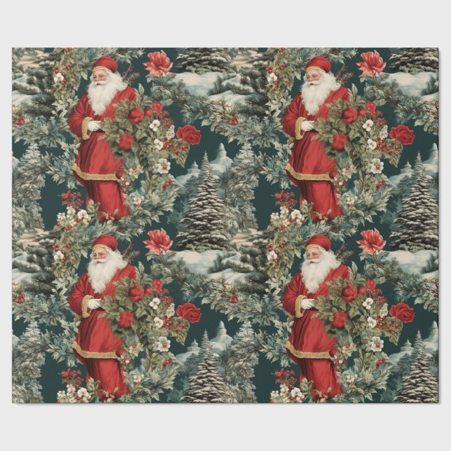 Papier Cadeau Père Noël Winter Garden (Couture)