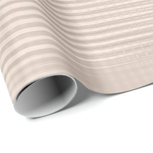 Papier Cadeau Perle d'ivoire Rose Grill métallique rayures maigr