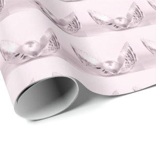 Papier Cadeau perle rose vif dans le coquillage