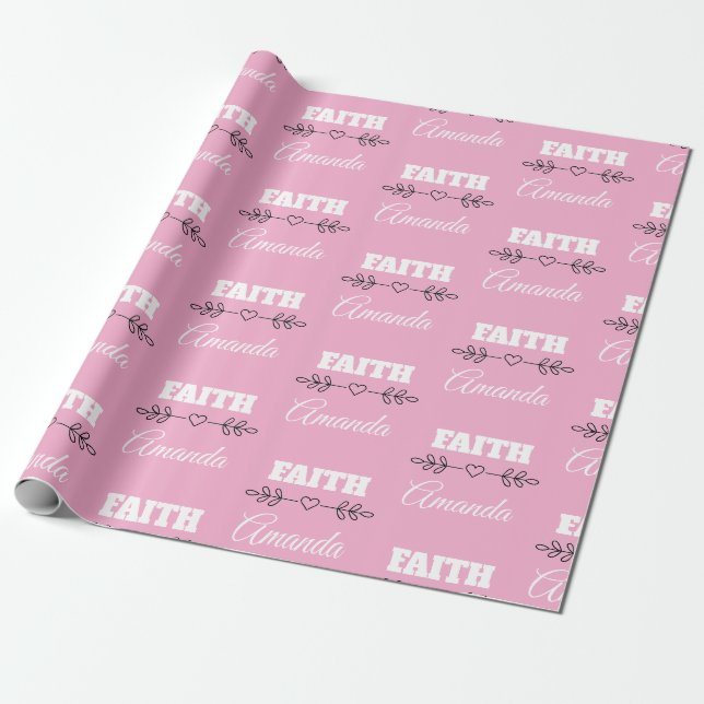 Papier Cadeau Personalisé Faith Heart Christian (Déroulé)