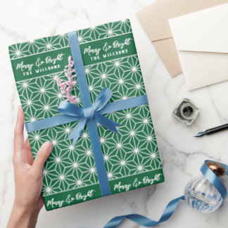 Papier Cadeau Personalized Japandi Christmas Wrapping Paper