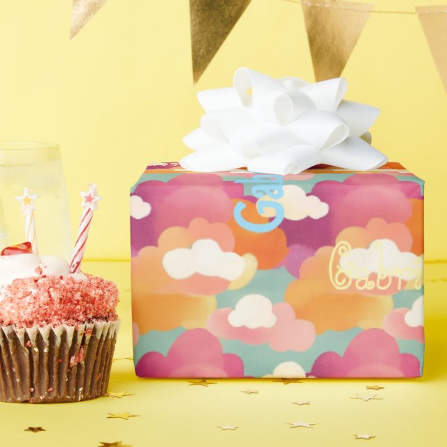 Papier Cadeau Personalized Joyful Watercolor Wrapping Paper (Fête d'anniversaire)