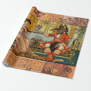 Papier Cadeau Personnages Classiques de Contes de Fées de Beauté