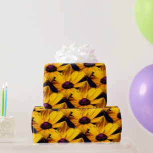 Papier Cadeau Personnalisable Belle fleur de marguerite jaune