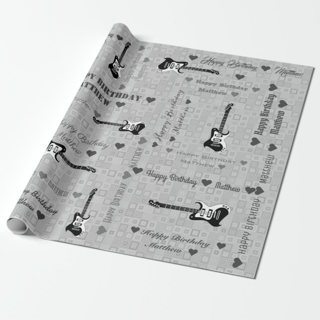 Papier Cadeau Personnalisable Joyeux Anniversaire Motif lumière  (Déroulé)