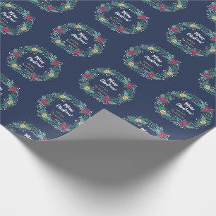 Papier Cadeau Personnalisation de la marine de couronne de Noël