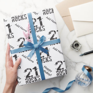 Papier Cadeau Personnalisé 21e anniversaire - 21 roches