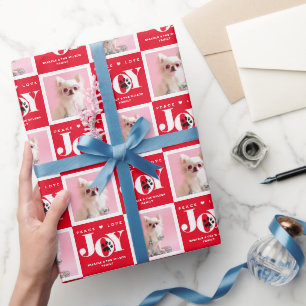 Papier Cadeau Personnalisé 2 Photo Pet Dog JOY