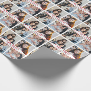 Papier Cadeau Personnalisé 4 Photos Collage Noël
