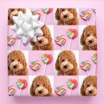 Papier cadeau personnalisé avec 4 photos en grille