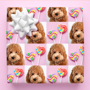 Papier cadeau personnalisé avec 4 photos en grille