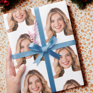 Papier cadeau personnalisé avec têtes drôles   Têt
