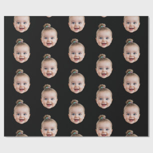 Papier cadeau personnalisé avec une photo de bébé