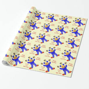 Papier cadeau personnalisé Clown Cirque Cute