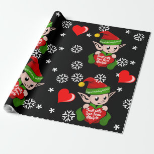Papier Cadeau Personnalisé d'Amour Elfique