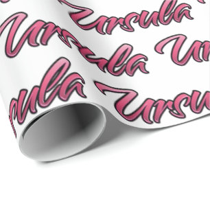 Papier cadeau personnalisé d'Ursula faded pink