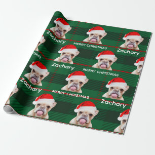 Papier Cadeau Personnalisé Funny Carlin Nom Joyeux Noël