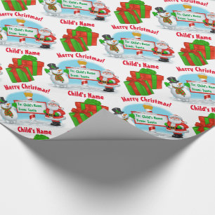 Papier Cadeau Personnalisé North Pôle Père Noël !
