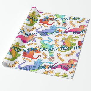 Papier cadeau personnalisé pour enfants dragons co