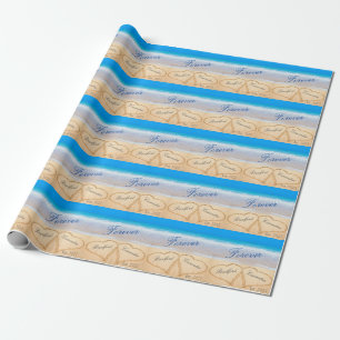 Papier Cadeau Personnalisé pour toujours   Coeurs à Sand Beach