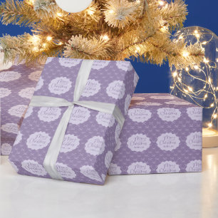 Papier Cadeau Personnalisé Purple Simple Bow Joyeux Noël