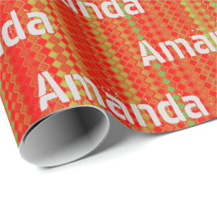 Papier Cadeau Personnalisé Red Green Gold