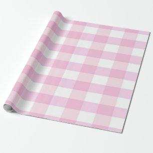 Papier Cadeau Personnalisé rose blanc Plaid Joyeux 17e anniversa