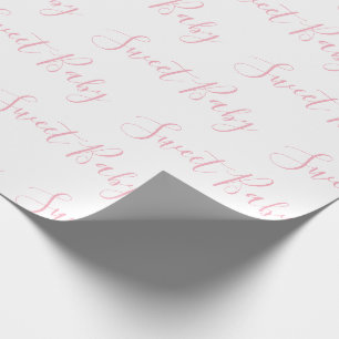 Papier Cadeau Personnalisé Rose Girly Elegant Sweet Baby Script