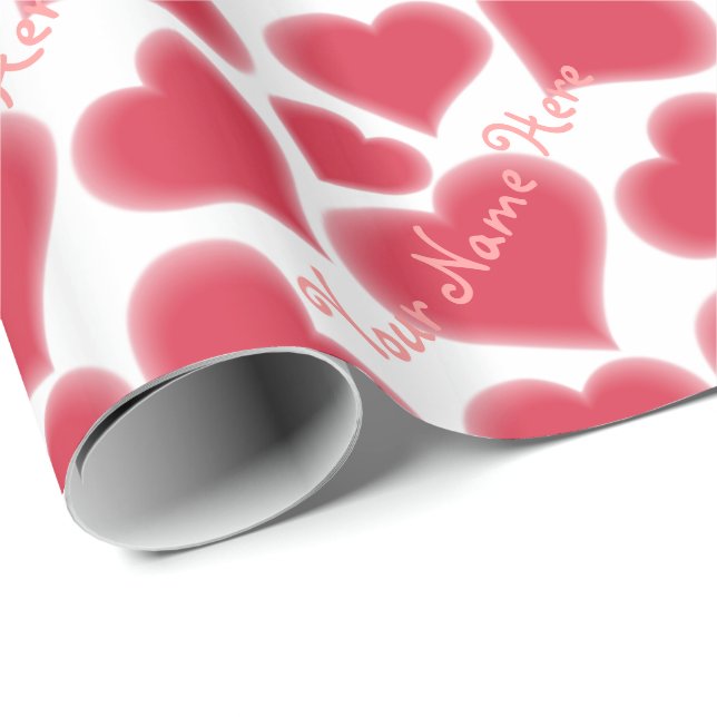 Papier cadeau personnalisé Valentine's Love Wrappi (Coin rond)