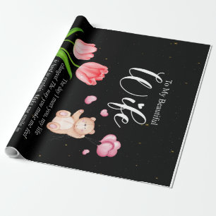 Papier Cadeau Personnalisée À Ma Belle Femme, Je T'Aime Pour Tou