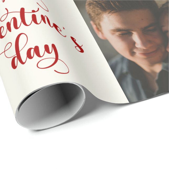 Papier Cadeau Personnaliser 10 Photos Heureuse Sainte-Valentin R (Coin rond)