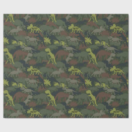 Papier Cadeau Personnaliser Anniversaire Caméléon Dinosaure Silh