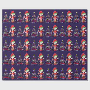 Papier Cadeau Personnaliser Blonde Boy Elf