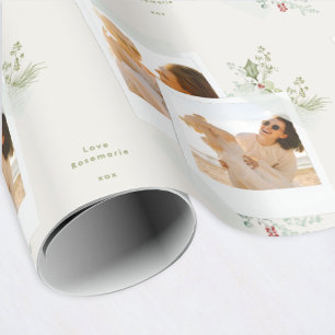 Papier Cadeau personnaliser crème de baies photo album noël