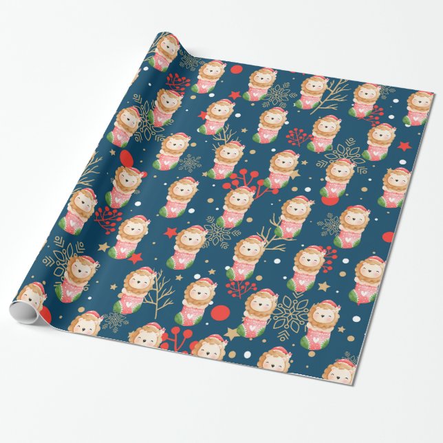 Papier Cadeau Personnaliser des fêtes du lion (Déroulé)