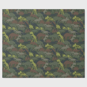 Papier Cadeau Personnaliser Dinosaur Silhouette Camouflée Annive