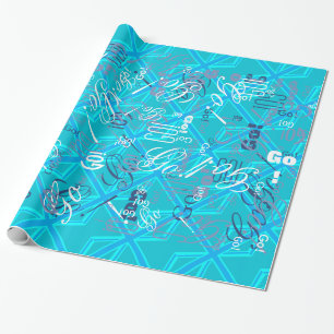 Papier Cadeau Personnaliser Drapeau Union Jack Turquoise