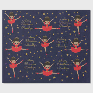 Papier Cadeau Personnaliser la Ballerina de Noël multiculturelle