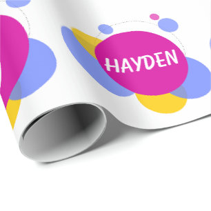 Papier Cadeau Personnaliser le nom de répétition et les enfants 