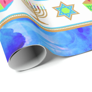 Papier Cadeau Personnaliser le papier d'enveloppement bleu HANOU